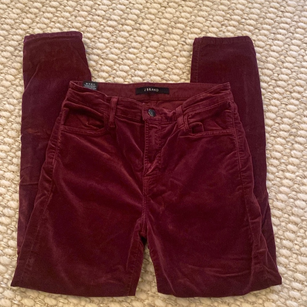 JBrand dark maroon velvet jeans size 27